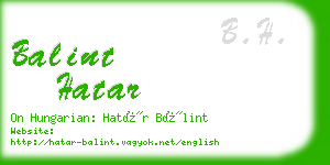 balint hatar business card